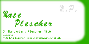 mate plescher business card